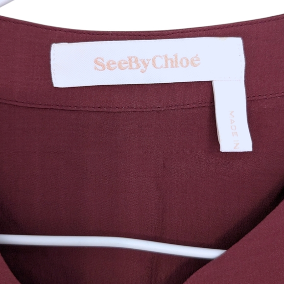 See by Chloe maroon Peacock Fringe Dress 44 - Picture 10 of 10